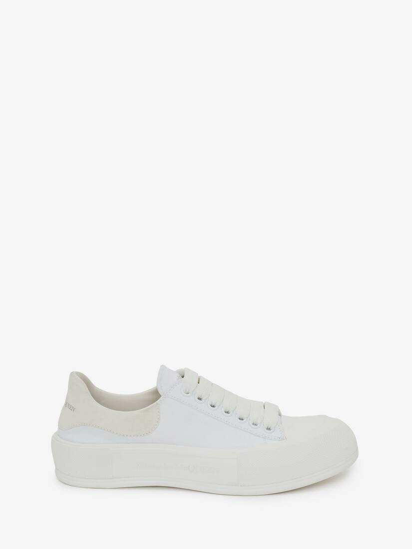 Zapatillas Alexander McQueen Deck Lace Up Plimsoll Mujer - Blancos - Mexico 023-WZILUG